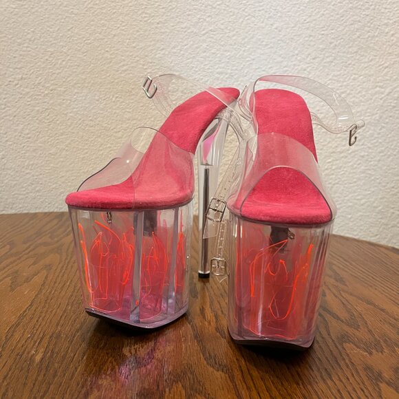 Pink Flame Platform Heels - Picture 1 of 4